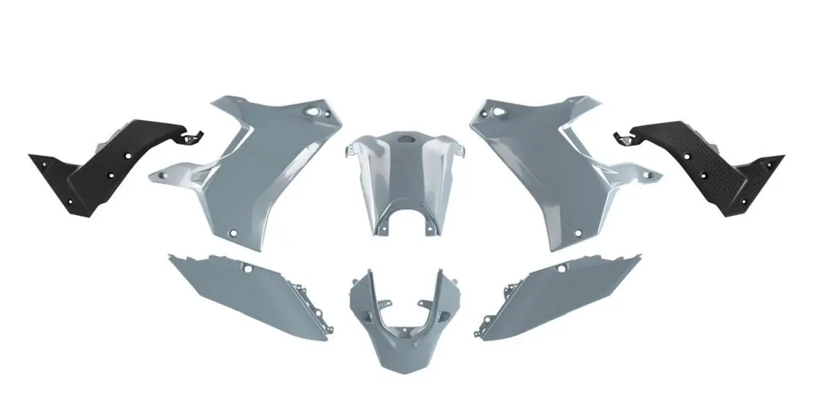 RACETECH (RTECH) kompletní sada plastů (bez předního blatníku) T7 REVOLUTION YAMAHA TENERE 700 19-24 barva šedá/černá (RACETECH (RTECH) kompletní)