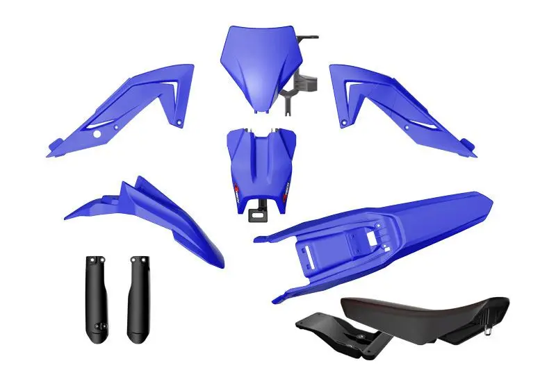 RACETECH (RTECH) kompletní sada plastů s kryty přední vidlice a sedlem TALARIA STING MX4 / MX5 / TL 4000 / 5500 23-25 barva modrá / černá (RACETECH)