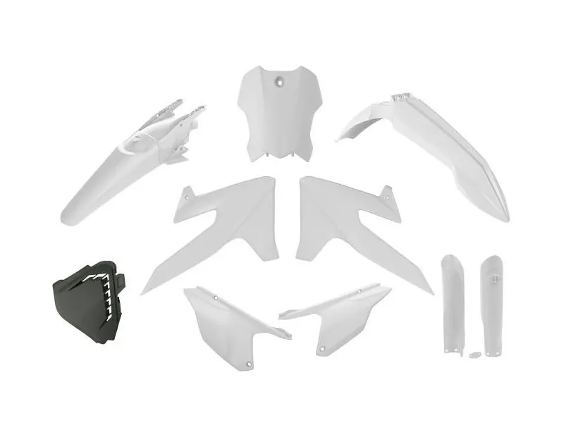 RACETECH (RTECH) sada plastů s kryty přední vidlice TRIUMPH TF 250 X 24-26, TF 450 RC 25-26 barva bílá ( )