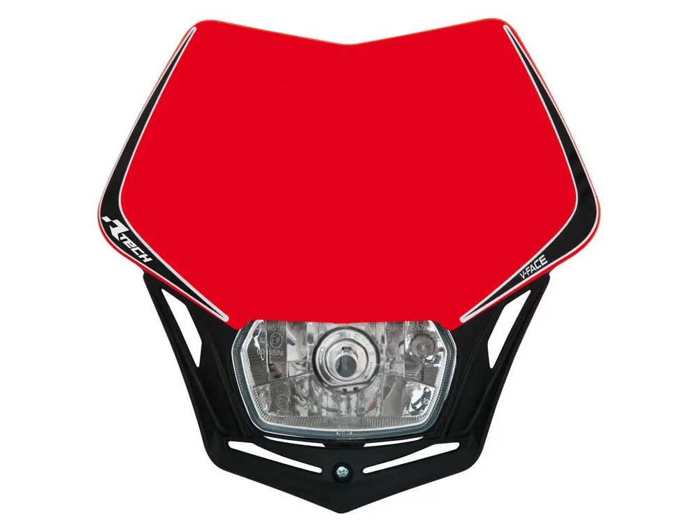 RACETECH (RTECH) přední světlo V-FACE barva červená/černá HUSQVARNA (RACETECH (RTECH) přední světlo V-FACE barva červená/černá HUSQVARNA)