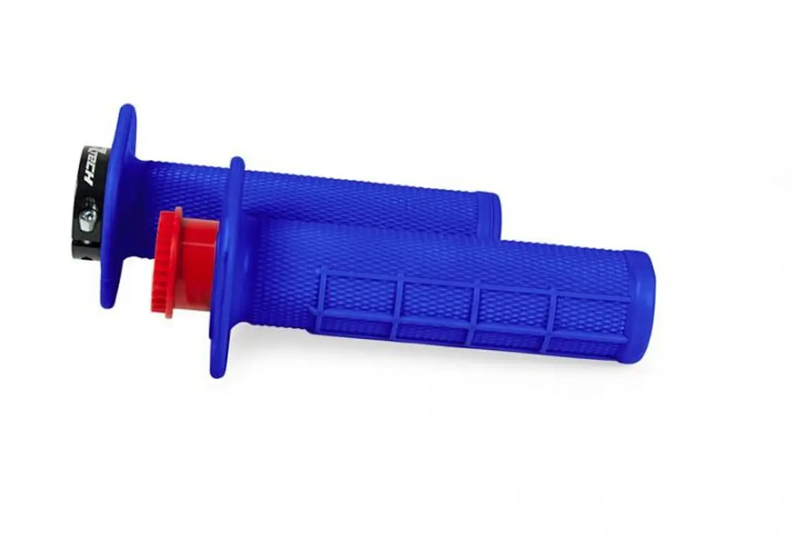 RACETECH (RTECH) gripy R20 LOCK-ON (22+25mm) barva modrá (HALF WAFFLE) + 8 adaptérů plynové rukojeti (RACETECH (RTECH) gripy R20 LOCK-ON (22+25mm))