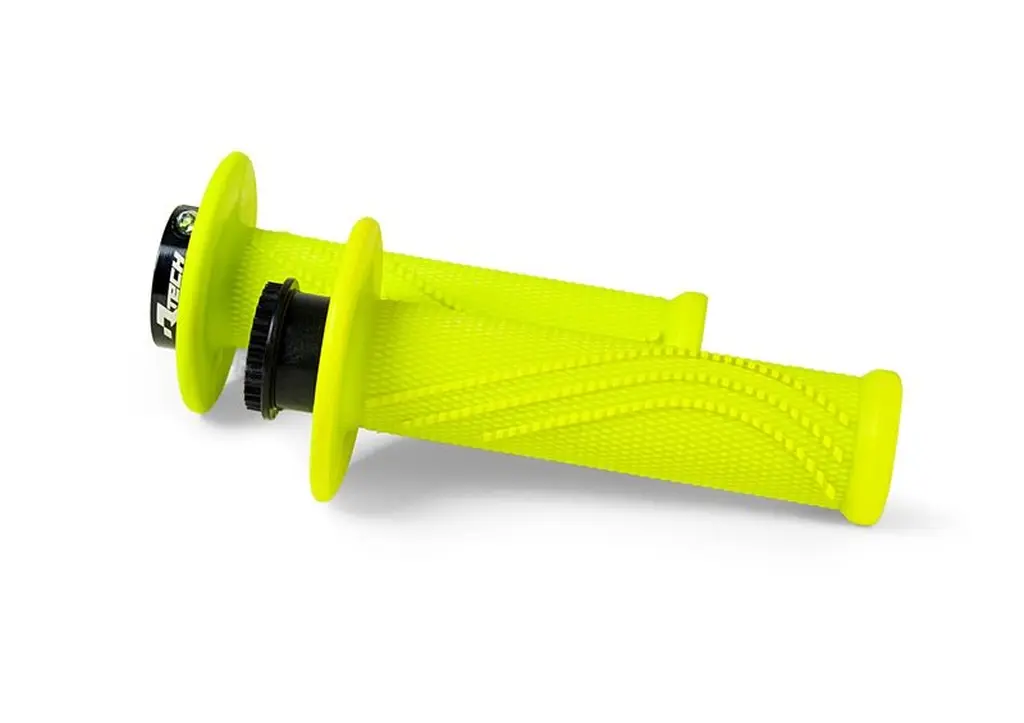RACETECH (RTECH) gripy R20 LOCK-ON (22+25mm) barva NEON žlutá + 8 adaptérů plynové rukojeti ( )