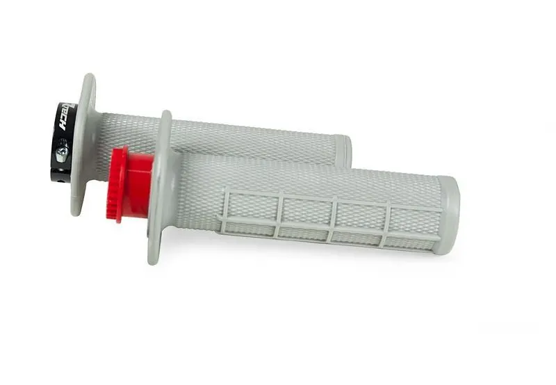 RACETECH (RTECH) gripy R20 LOCK-ON (22+25mm) barva šedá (HALF WAFFLE) + 3 adaptéry plynové rukojeti pro motocykly BETA ( )
