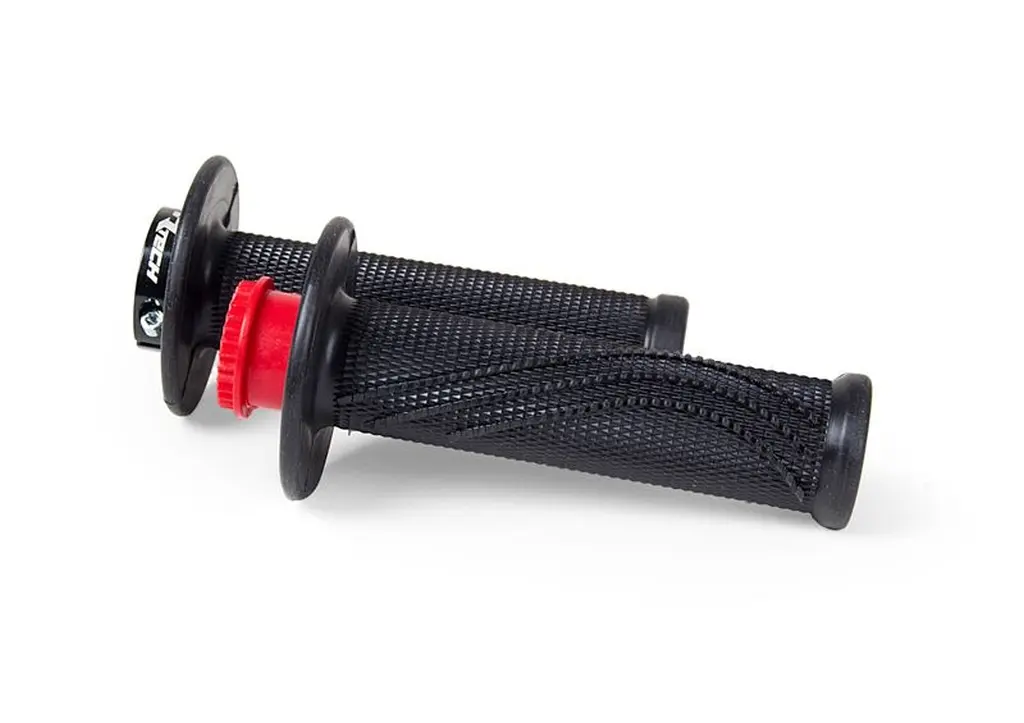 RACETECH (RTECH) gripy R20 LOCK-ON (22+25mm) barva černá + 8 adaptérů plynové rukojeti ( )