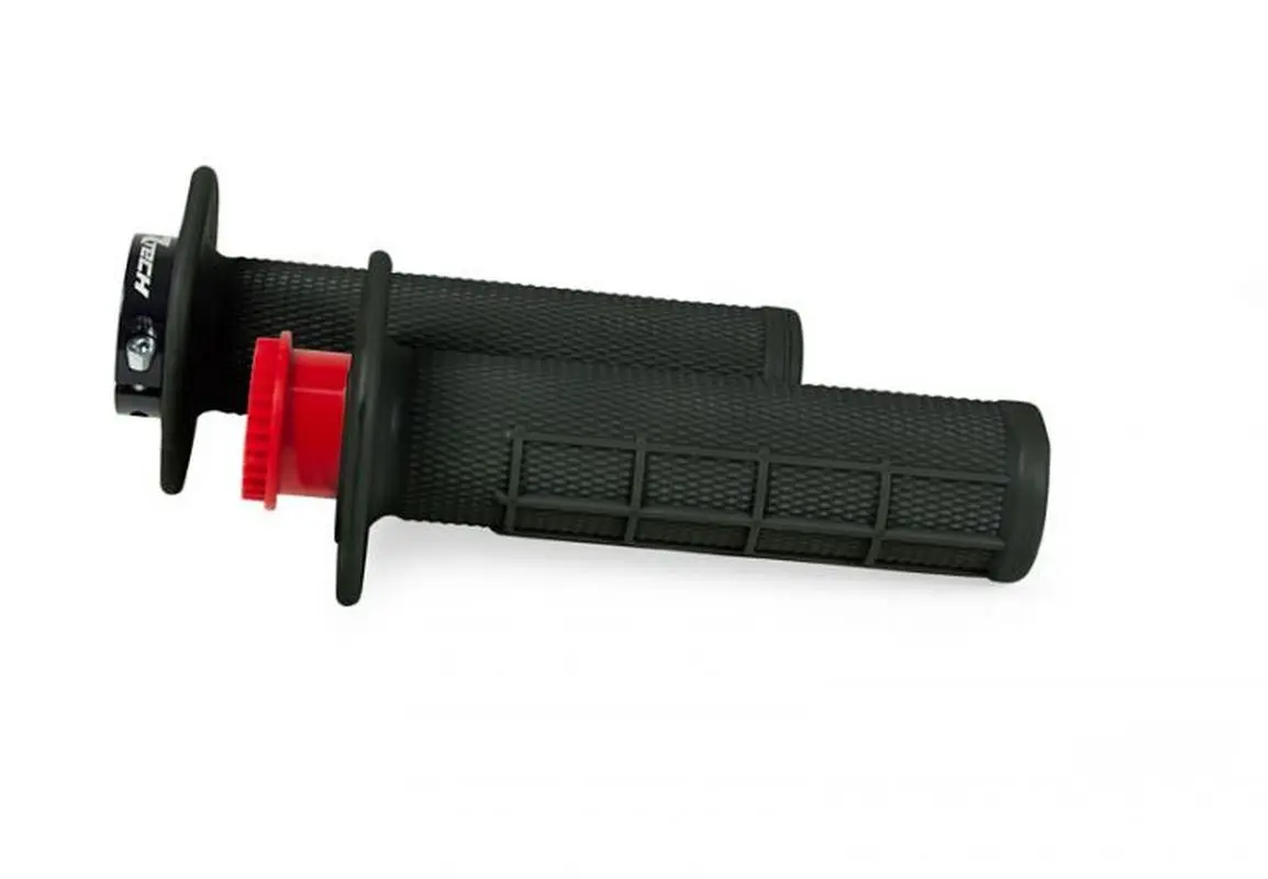 RACETECH (RTECH) gripy R20 LOCK-ON (22+25mm) barva černá (HALF WAFFLE) + 8 adaptérů plynové rukojeti ( )