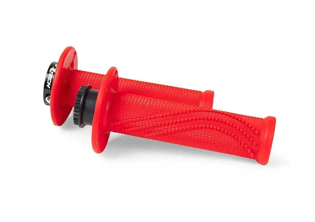 RACETECH (RTECH) gripy R20 LOCK-ON (22+25mm) barva červená NEON + 8 adaptérů plynové rukojeti ( )