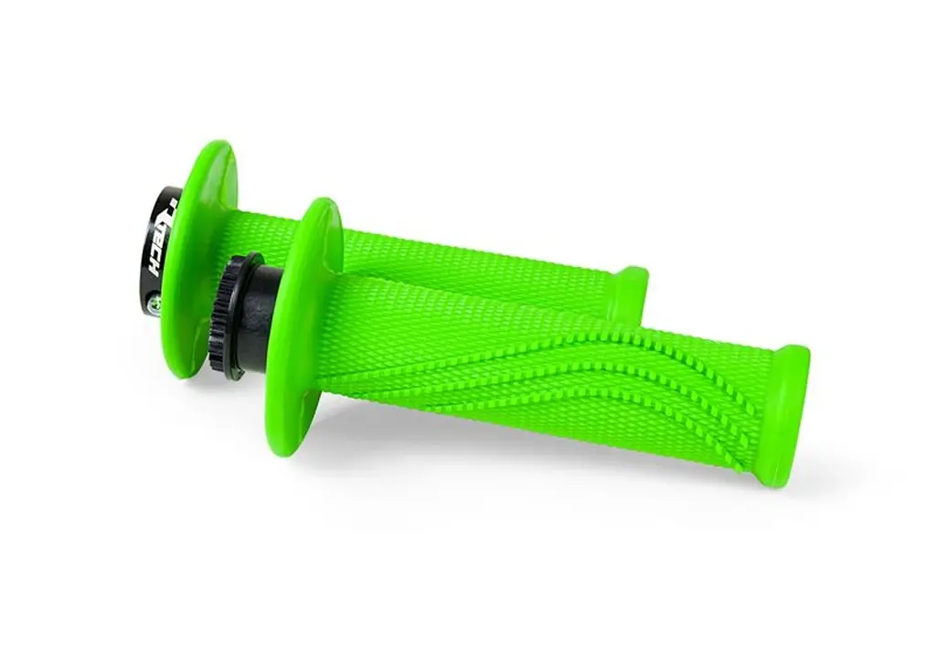 RACETECH (RTECH) gripy R20 LOCK-ON (22+25mm) barva zelená NEON + 8 adaptérů plynové rukojeti ( )