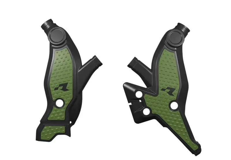 RACETECH (RTECH) kompletní kryty rámu BI-MATERIAL SUPER GRIP YAMAHA T7 / TENERE 700 '19-'25, T7 WR / WORLD RAID 700 '22-'25 barva černá / zelená khaki