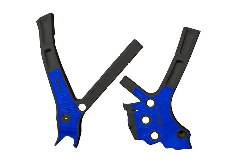 RACETECH (RTECH) kompletní kryty rámu BI-MATERIAL SUPER GRIP YAMAHA YZ 125 / 250 '05-'24, FANTIC XE / XX 125 / 250 / 300 '21-'24 barva černá / modrá