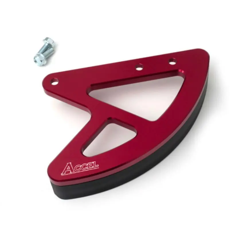 ACCEL kryt brzdového kotouče zadní HONDA CR 125/250 02-07, CRF 250R 04-20, 250X 04-17, 450R 02-20, 450X 05-17, 450RX 17-19 (hliníková) barva červená