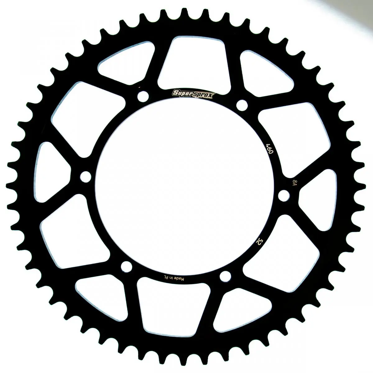 SUPERSPROX zadní řetězové kolečko 489 52 KAWASAKI KX/KXF '84-15 (JTR460.52) barva černá ocelová (SUPERSPROX zadní řetězové kolečko 489 52 KAWASAKI)