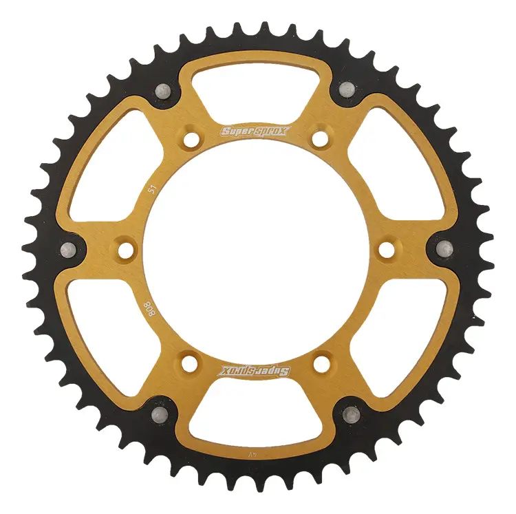 SUPERSPROX zadní řetězové kolečko 808 51 STEALTH (ocel-hliník) SUZUKI RM/RMZ (JTR808.51) barva zlatá (SUPERSPROX zadní řetězové kolečko 808 51)