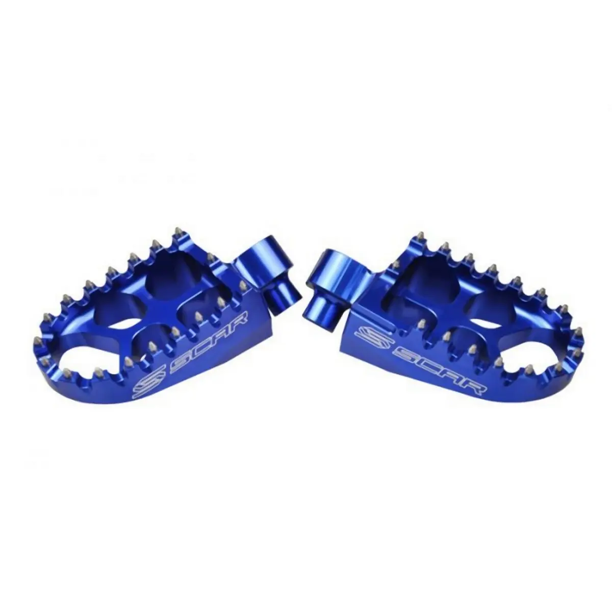 SCAR RACING stupačky řidiče hliníkové EVO YAMAHA YZ / YZF / WR / WRF / TENERE 700, FANTIC barva modrá ( )