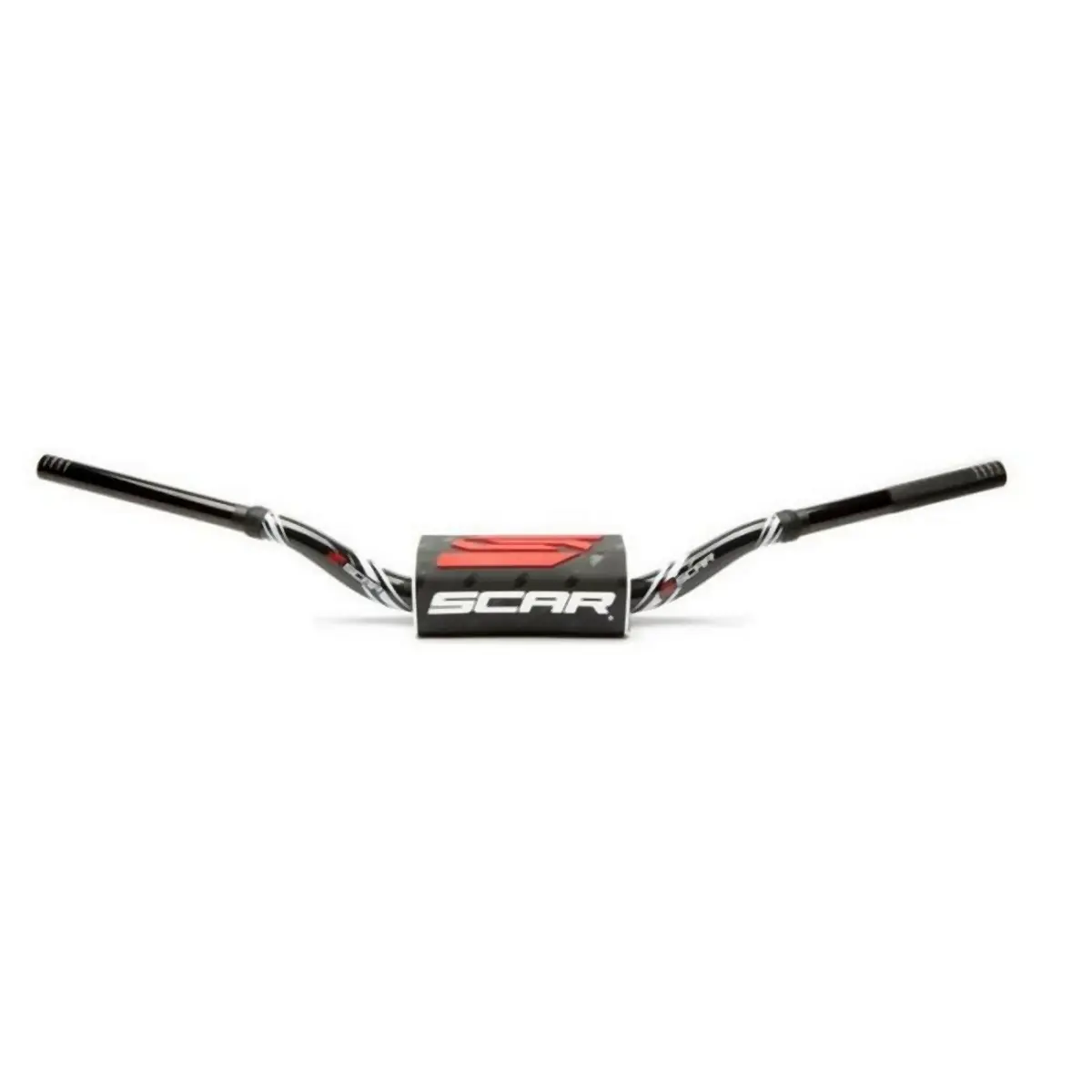SCAR RACING řidítka 28,6mm model MCGRATH/SHORT barva černá/bílá chránič barva černá/bílá/červená (SCAR RACING řidítka 28,6mm model MCGRATH/SHORT)
