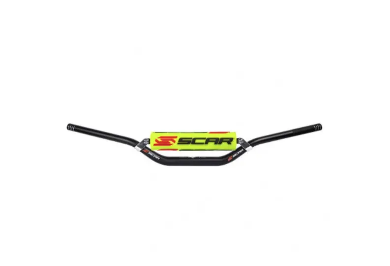 SCAR RACING řidítka s příčkou 28,6mm model STEWART/VILLOPOTO barva černá pěna černá/žlutá fluo ( )
