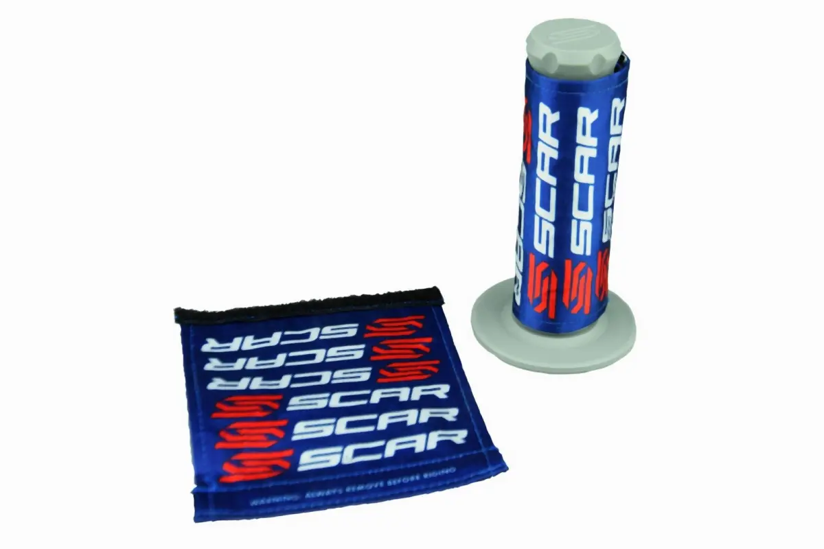 SCAR RACING ochranné krytky na gripy barva modrá/bílá/červená ( )