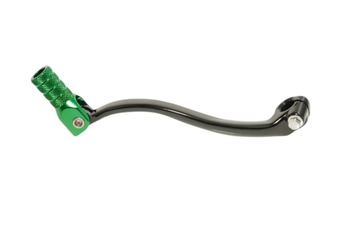 ACCEL páka řazení KAWASAKI KXF 250 04-05, SUZUKI RMZ 250 04-06 hliníková barva černá, koncovka zelená (ACCEL páka řazení KAWASAKI KXF 250 04-05,)