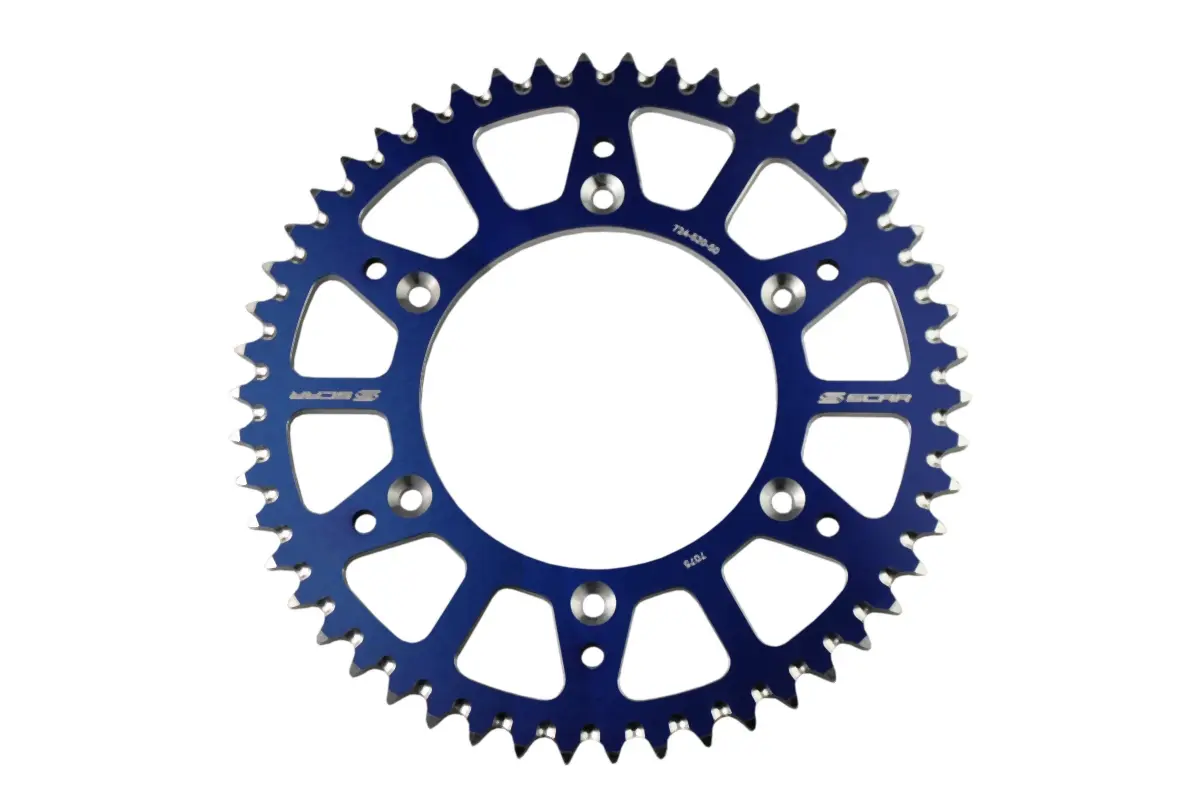 SCAR RACING rozeta zadní hliníková 27050 YAMAHA YZ/YZF/WR YZ 250F '01-'25, YZ 450F '03-'25 YZ 125/250 '99-'25, FANTIC XX/XE/XEF '21-'25 barva modrá