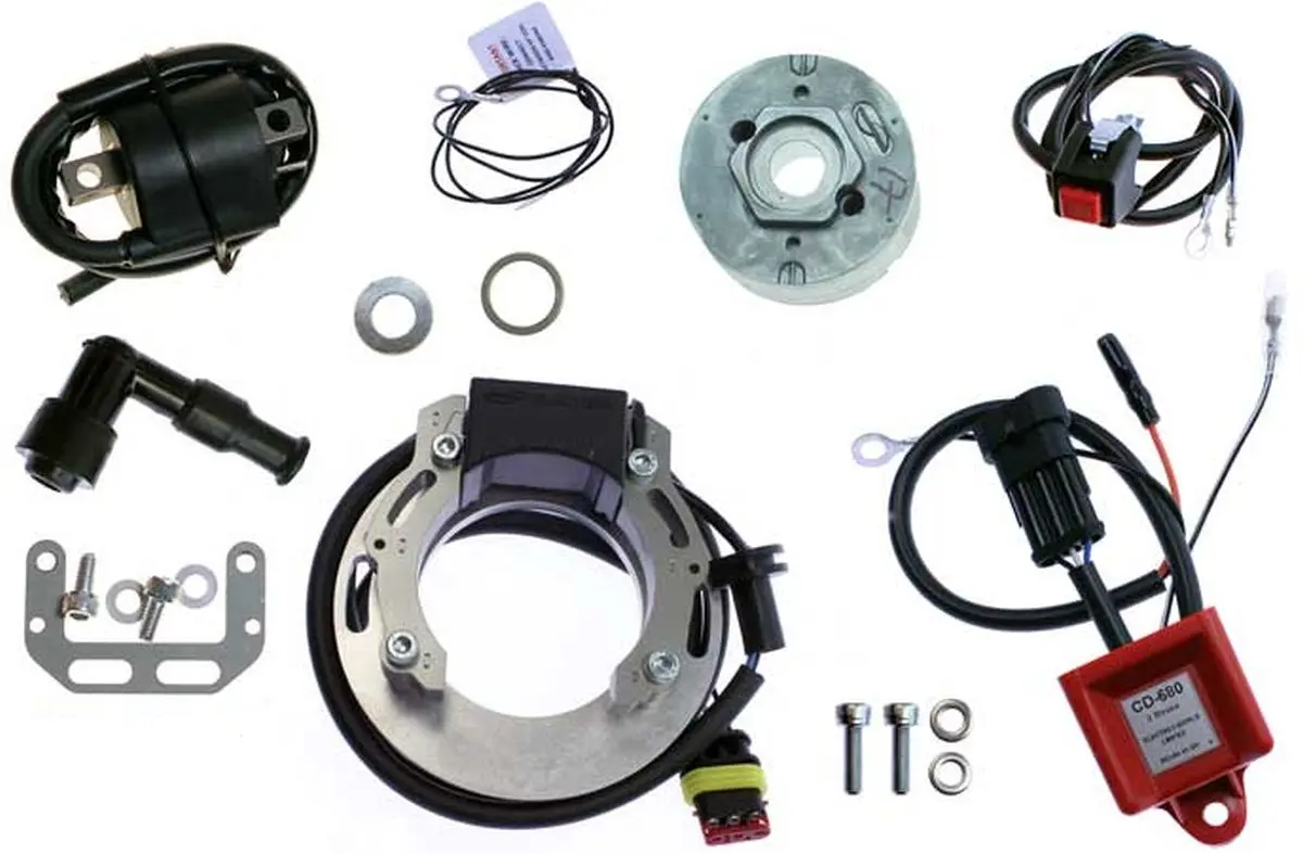 ELECTREX sada zapalování rotor (magnetické kolo), vinutí alternátoru, regulátor napětí, zapalovací cívky, svíčkové kabely, modul CDI YAMAHA YZ 465 /