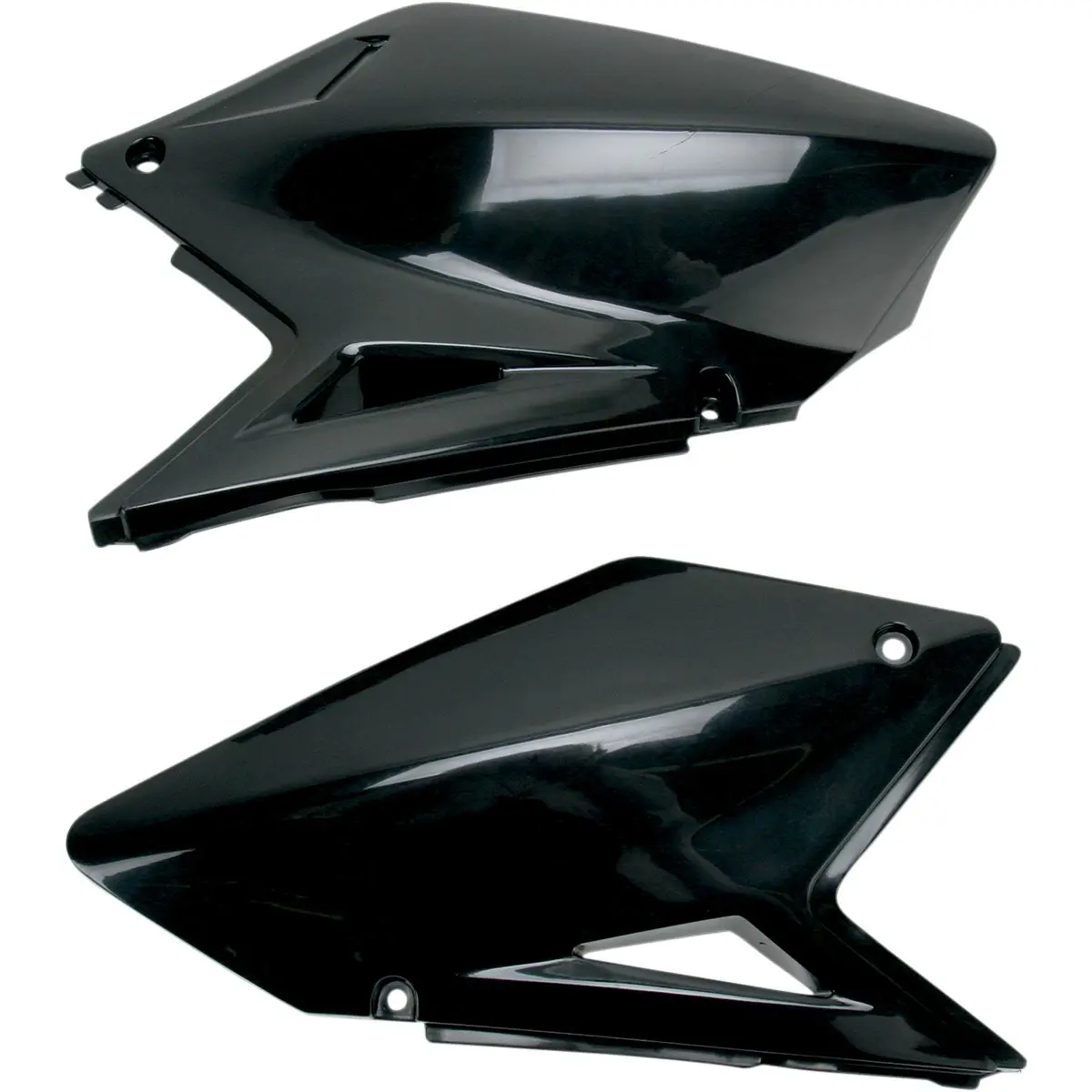 UFO boční tabulky na startovací číslo SUZUKI RMZ 250 07-09 barva černá (UFO boční tabulky na startovací číslo SUZUKI RMZ 250 07-09 barva černá)