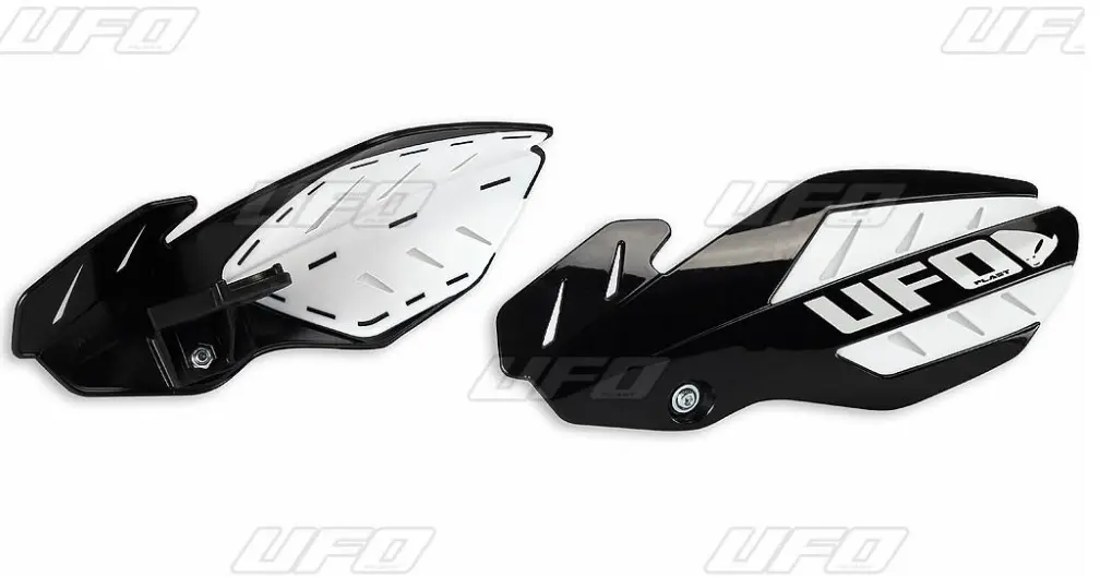 UFO kryty páček FLAME SUZUKI RMZ 250/450 12-17 barva černá/bílá (s upevněním) - nahrazený PM01652001 + PM01678 (UFO kryty páček FLAME SUZUKI RMZ)