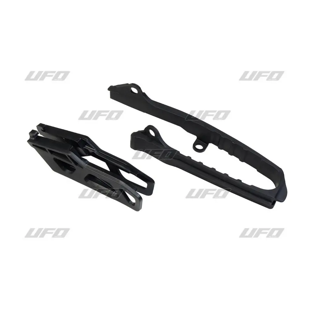 UFO komplet kluzák (SU04944001) + vodítko (SU04945001) řetězu SUZUKI RMZ 250 19-25, RMZ 450 18-25 barva černá (UFO komplet kluzák (SU04944001) +)
