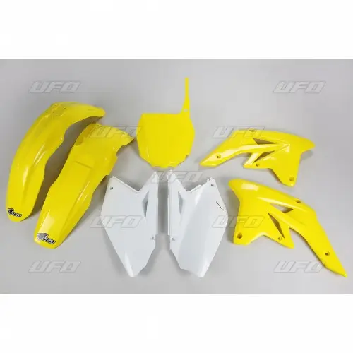 UFO kompletní sada plastů SUZUKI RMZ 250 07-09 barva OEM (bílá/žlutá - se žlutou tabulkou se startovním číslem) (SU407BE999) (UFO kompletní sada)