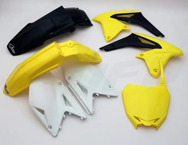 UFO kompletní sada plastů SUZUKI RMZ 450 08-17 barva OEM 13 (žlutá/bílá/černá) (SU414E999) (UFO kompletní sada plastů SUZUKI RMZ 450 08-17 barva OEM)