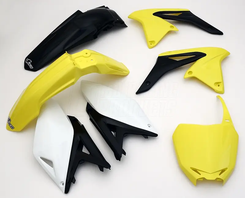 UFO kompletní sada plastů SUZUKI RMZ 250 10-18 barva OEM 13 (žlutá/černá) (SU415E999) (UFO kompletní sada plastů SUZUKI RMZ 250 10-18 barva OEM 13)