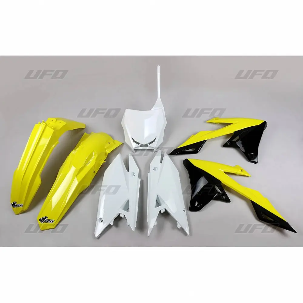 UFO kompletní sada plastů SUZUKI RMZ 250 19-25, RMZ 450 18-25 barva OEM (žlutá/černá) (SU418E999) (UFO kompletní sada plastů SUZUKI RMZ 250 19-25,)