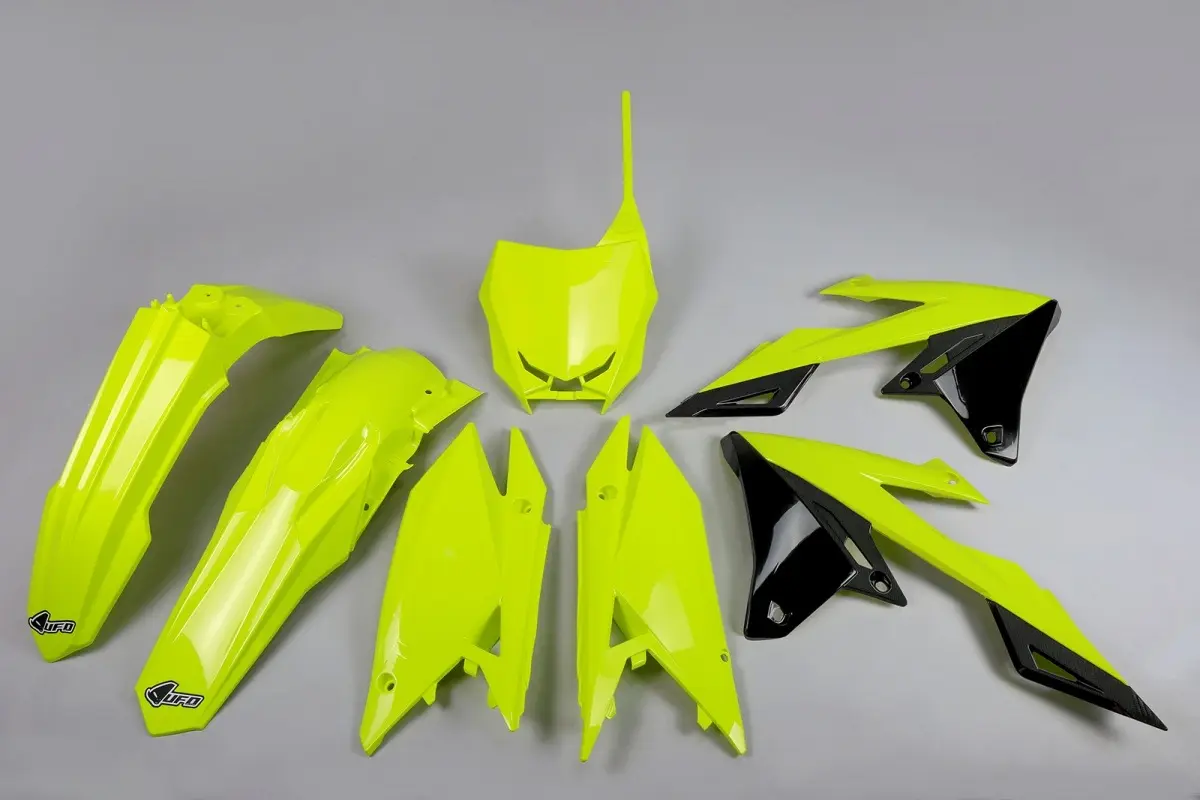 UFO kompletní sada plastů SUZUKI RMZ 250 19-25, RMZ 450 18-25 barva žlutá fluorescenční (SU418DFLU) (UFO kompletní sada plastů SUZUKI RMZ 250 19-25,)