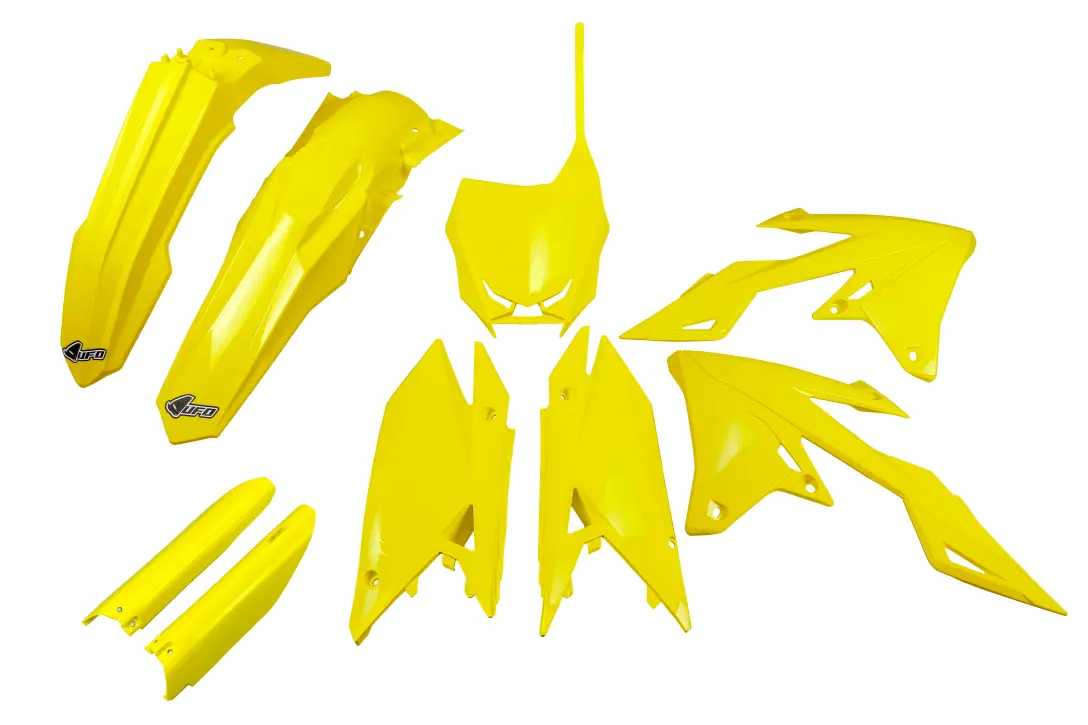 UFO kompletní sada plastů (FULL KIT) s kryty tlumičů SUZUKI RMZ 250 19-25, RMZ 450 18-25 barva žlutá (UFO kompletní sada plastů (FULL KIT) s kryty)