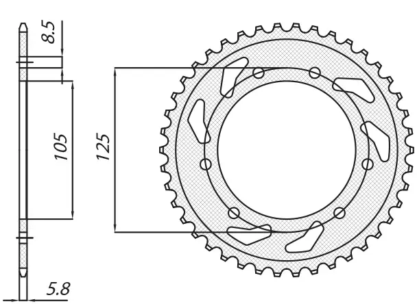 SUNSTAR rozeta 4402 53 DERBI SENDA 50R/SM, APRILIA RX 50, MBK 50 (JTR1131.53) (ŘETĚZ 420) (440253JT) (SUNSTAR rozeta 4402 53 DERBI SENDA 50R/SM,)