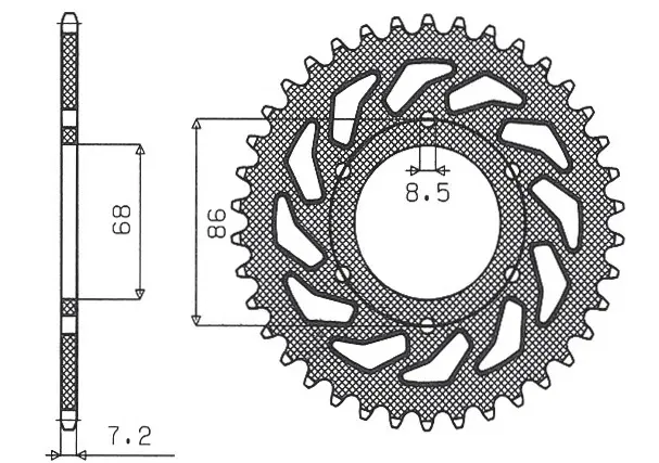 SUNSTAR rozeta 468 46 KAWASAKI BN 125 ELIMINATOR '98-'09 (JTR468.46) (ŘETĚZ 428) (46846JT) ( )
