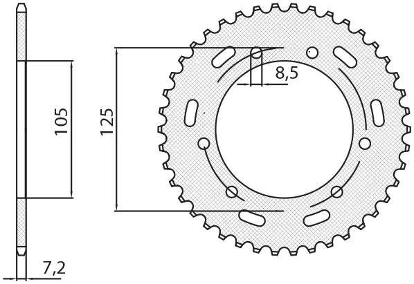 SUNSTAR rozeta 4413 50 YAMAHA XT 125X/SM '05-'09 (JTR1134.50) (ŘETĚZ 428) (441350JT) ( )