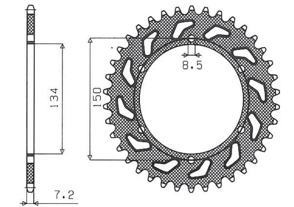 SUNSTAR rozeta 463 48 KAWASAKI KMX 125 '86-'03 (JTR463.48) (ŘETĚZ 428) (46348JT) ( )
