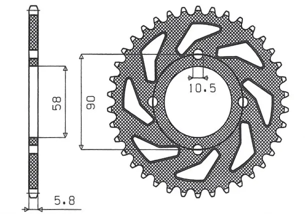 SUNSTAR rozeta 279 45 HONDA XL 125V VARADERO '01-'13 (JTR273.45)* (náhrada za 4668 45) (ŘETĚZ 520) (27945JT) (SUNSTAR rozeta 279 45 HONDA XL 125V)