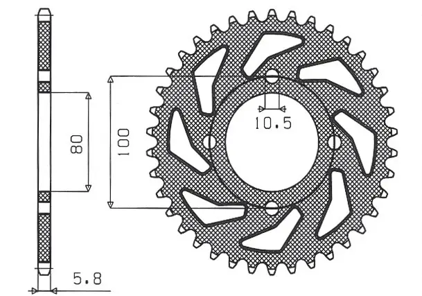 SUNSTAR rozeta 819 41 SUZUKI GZ 250 MARAUDER (99-10), GN 250 (82-99) (JTR819/2.41) (ŘETĚZ 520) (81941JT) ( )