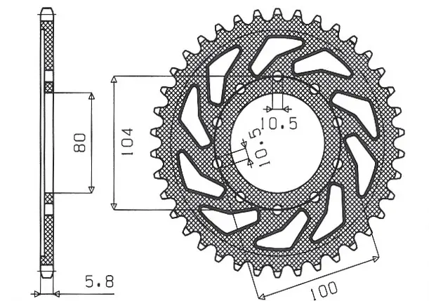 SUNSTAR rozeta 478 45 KAWASAKI ZXR 400 (88-02), Z800 (13-14) (JTR478.45) (ŘETĚZ 520) (47845JT) ( )