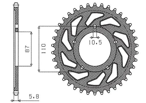 SUNSTAR rozeta 795 39 SUZUKI GS 500 E/F 88-10 (JTR823.39) (ŘETĚZ 520) (79539JT) (SUNSTAR rozeta 795 39 SUZUKI GS 500 E/F 88-10 (JTR823.39) (ŘETĚZ)