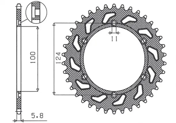 SUNSTAR rozeta 1027 48 DUCATI MONSTER 695 '08, MONSTER 800 '03-'04 (JTR735.48) (ŘETĚZ 520) (102748JT) ( )