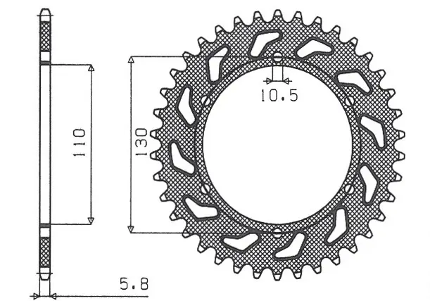 SUNSTAR rozeta 504 42 KAWASAKI ER5 (97-06) (JTR486.42) (ŘETĚZ 520) (50442JT) (SUNSTAR rozeta 504 42 KAWASAKI ER5 (97-06) (JTR486.42) (ŘETĚZ 520))