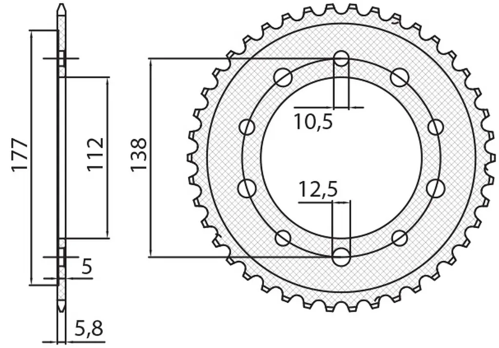 SUNSTAR rozeta zadní 4384 38 HONDA CTX 700 DCT '14-'16, NC 700/750 '12-'19, HONDA CBF 500 '13-'21 (JTR1316.38) (řetěz 520) (438438JT) ( )