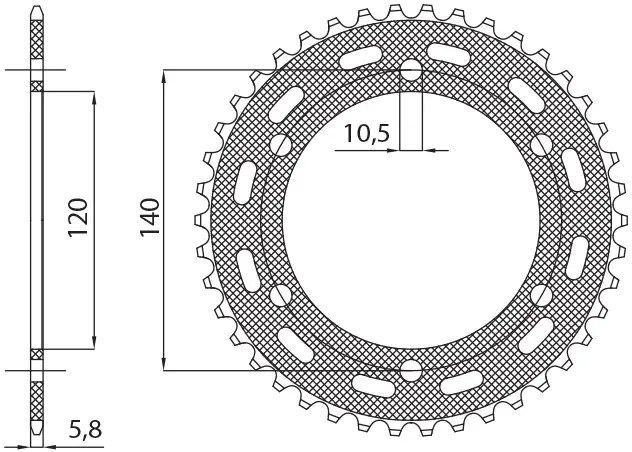SUNSTAR rozeta 475 42 KAWASAKI KLR 250 '84-'05 (JTR1490.42) (ŘETĚZ 520) (47542JT) (SUNSTAR rozeta 475 42 KAWASAKI KLR 250 '84-'05 (JTR1490.42) (ŘETĚZ)