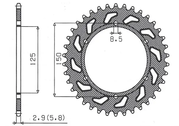 SUNSTAR řetězové kolečko zadní 899 42 KTM SX/EXC (JTR897.42) (řetěz 520) (89942JT) (SUNSTAR řetězové kolečko zadní 899 42 KTM SX/EXC (JTR897.42))