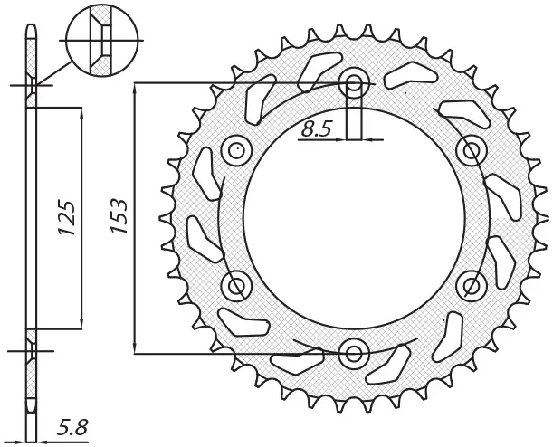 SUNSTAR řetězové kolečko zadní 289 48 HONDA CR/CRF '83-'25 (JTR210.48) (řetěz 520) (28948JT) ( )