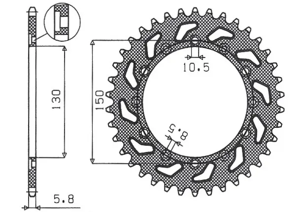 SUNSTAR řetězové kolečko zadní 236 48 / 245 48 HONDA NX 650 95-01, YAMAHA XJ 6 09-15, YAMAHA WR 250R '08-'10 (JTR245/2.48) (JTR245/3.48) (řetěz 520)