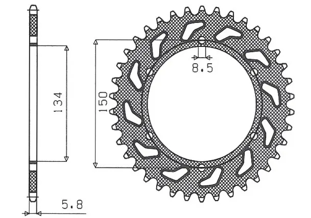SUNSTAR řetězové kolečko zadní 489 49 KAWASAKI KX/KXF `84-'20 (JTR460.49) (řetěz 520) (48949JT) ( )
