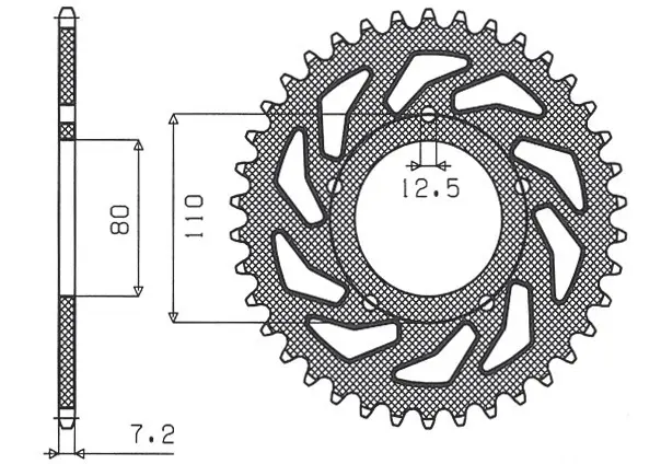 SUNSTAR řetězové kolečko zadní 4350 40 HONDA CB 500 '94-'03, CB 750F '93-'03 (JTR1332.40) (řetěz 525) (435040JT) ( )