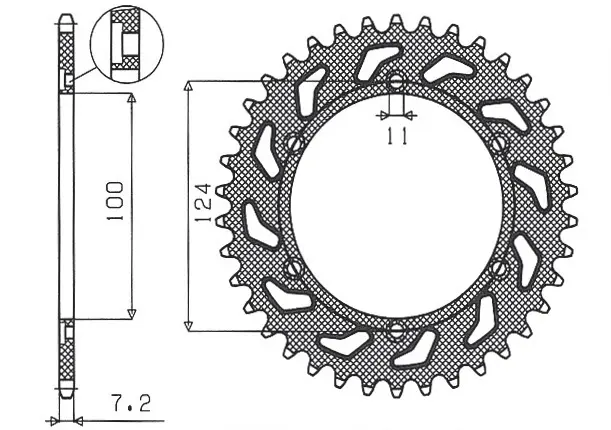 SUNSTAR řetězové kolečko zadní 4366 39 DUCATI MONSTER 1000 '03-'05 (JTR745.39)* (řetěz 525) (436639JT) (SUNSTAR řetězové kolečko zadní 4366 39 DUCATI)